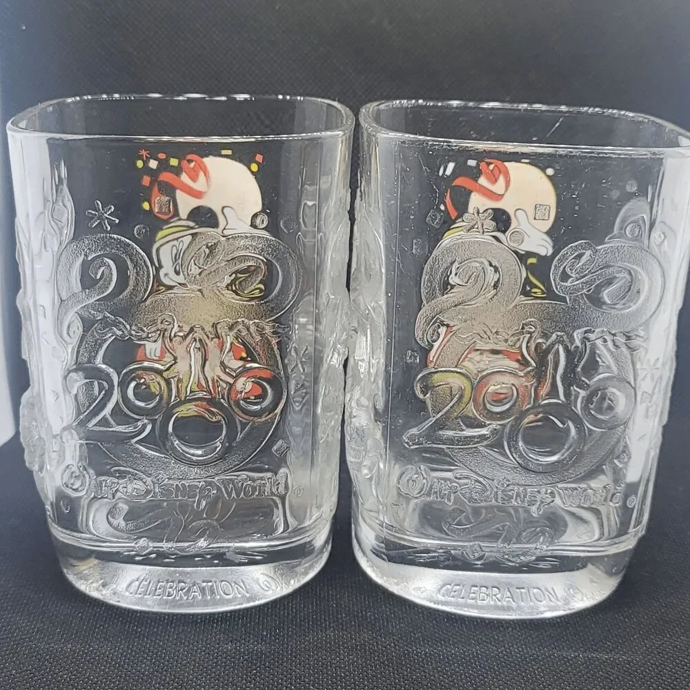 Animal Kingdom Mickey McDonalds Walt Disney World 2000 Celebration 2 Glass‎ Cups
